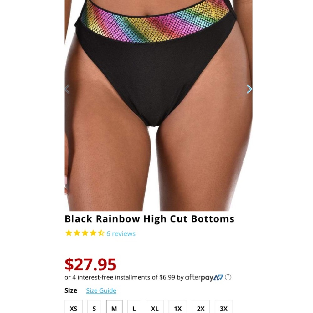 🌈Black Rainbow High Cut Bottoms🖤